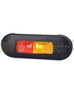 Hella LED Side Marker Lamp Amber/Red 12/24V Flush Mount 500mm Cable