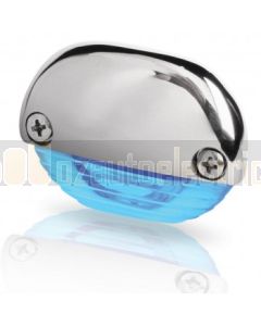 Hella Marine Blue LED Easy Fit Gen2 Waterproof Step Light – Polished Stainless Steel Cap – 12-24VDC (2JA 958 126-131