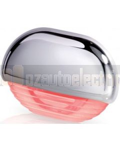 Hella Marine Red LED Easy Fit Gen2 Waterproof Step Light - Chrome Plated Plastic Cap - 12-24VDC