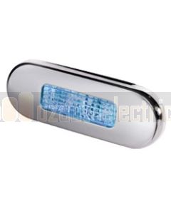 Hella 2XT959680611 Blue LED Step Lamp with Polished stainless steel rim