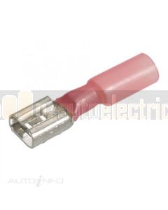 IONNIC HDC12 6.3mm Red Female Heatshrink Blade Terminals (Pack of 100)
