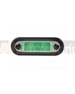 Hella 95968090 LED Wide Rim Rectangular Courtesy Step Lamp - Clear Lens, (Green Light)