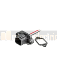 Deutsch DT2-PM 2 Pin Flange Mounted Receptacle with Soldered Wires and Rubber Gasket