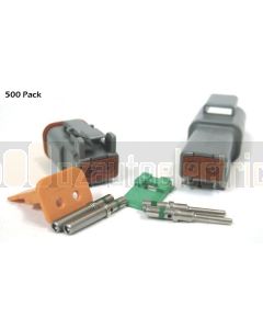 Deutsch DT Series 2 Pin Green Band Connector Kit (500 Pack)
