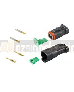 Deutsch DT2-4-CAT 2 Way CAT Spec Connector Kit with Gold Contacts