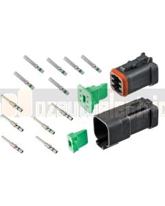 Deutsch DT6-1-CAT 6 Way DT Series CAT Spec Connector Kit with Green Band Contacts