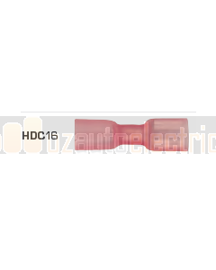 Quikcrimp HDC16 Red Heatshrink 6.3mm Female Blade Terminal - Fully Insulated Pack of 100