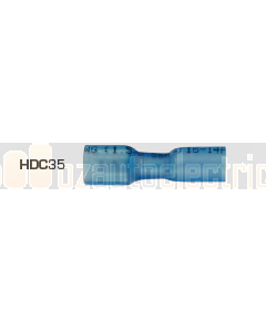 Quikcrimp HDC35 Blue Female, 6.3mm Heatshrink Blade Terminal - Fully Insulated 100 Pack