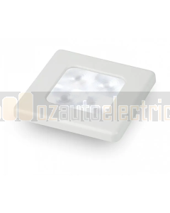 Hella 2XT980580551 White LED Square Courtesy Lamp -12V DC (White Plated Rim)