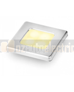 Hella 2XT980580771 Warm White LED Square Courtesy Lamp - 12V DC (Chrome Plated Rim)