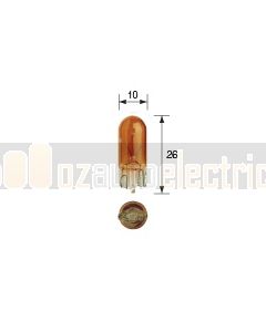 Narva 47510 Wedge Globe12V 5W/Amber T-10mm (Box of 10)