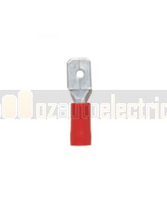 Quikcrimp QKC14 Red Vinyl 6.3mm Male Blade Terminal - 100 Pack