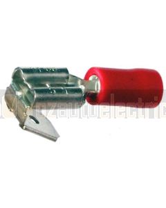 Quikcrimp QKC15 Piggyback/ Adaptor Terminal 6.3mm Red Vinyl