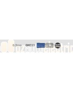 Quikcrimp QKC33 Blue 6.3mm Male Blade Terminal Pack of 100