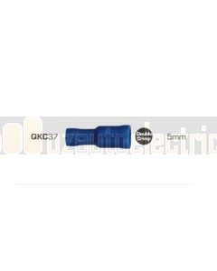Ionnic QKC37 Blue Vinyl Insulated 5mm Female Bullet Terminal (Pack of 100)