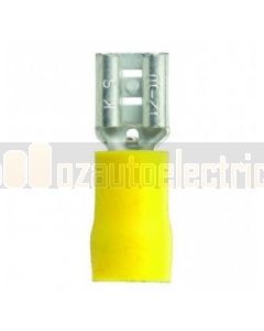 Quikcrimp QKC50 Yellow Vinyl, Female 6.3mm Blade Terminal