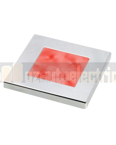 Hella Red LED Square Courtesy Lamp (24V DC, Chrome Plated Rim)