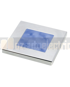 Hella 2XT980582271 Blue LED Square Courtesy Lamp - 12V (Chrome Plated Rim)