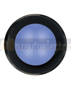 Hella Blue LED Round Courtesy Lamp - Black Plastic Rim (24V)
