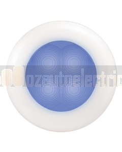 Hella 2XT980502241 Blue LED Round Courtesy Lamp - White Plastic Rim (12V)