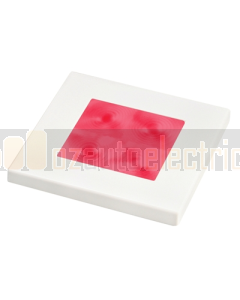 Hella 2XT980587251 Red LED Square Courtesy Lamp (12V DC, White Plastic Rim)