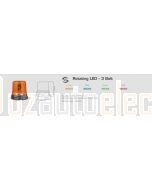 Ionnic 107400 Rotating LED Beacon - 3 Bolt (Red Lens)