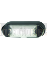 Hella LED Licence Plate Lamp 12/24V Angled Black Flush Mount Housing