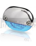 Hella Marine Blue LED Easy Fit Gen2 Waterproof Step Light – Polished Stainless Steel Cap – 12-24VDC (2JA 958 126-131