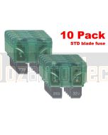 Ionnic BF30/10 ATC/ATO Blade Fuse 30A - Green (Pack of 10)