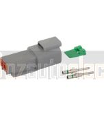 Deutsch DT Series 2 Way Receptacle Connector Kit with Green Band Contacts