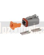Deutsch DT Series 4 Way Plug Connector Kit with Green Band Contacts