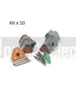 Deutsch DT3-1/10 DT Series 3 way Green Band Connector Kit (10 Pack)