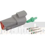 Deutsch DT Series 3 Way Receptacle Connector Kit with Green Band Contacts