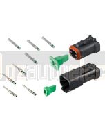 Deutsch DT4-1-CAT 4 Way DT Series CAT Spec Connector Kit with Green Band Contacts