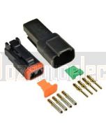 Deutsch DT4-4-CAT 4 Way CAT Spec Connector Kit with Gold Contacts