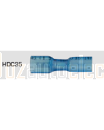 Quikcrimp HDC35 Blue Female, 6.3mm Heatshrink Blade Terminal - Fully Insulated 100 Pack