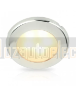 Hella 2JA958109121 EuroLED 75 Down Lights Screw mount Stainless Steel Rims - 24V DC (Warm White Light)