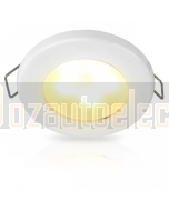 Hella 2JA958109511 EuroLED 75 Down Lights Spring Clip Mount  White Plastic Rims - 12V DC (Warm White Light)