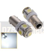 LED BA9s 5x5050 SMD Globe (White)
