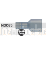 Quikcrimp NDC65 Blue Nylon 6.3mm Male Blade Terminal - Fully Insulated Pack of 100