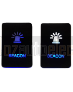 Momentary Negative Polarity Switch, Beacon - WH/BL LED (inc Hilux/Prado/Ranger PXII)
