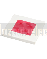 Hella 2XT980588251 Red LED Square Courtesy Lamp (24V DC, White Plastic Rim)