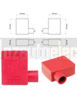 Ionnic SY2912-RED 17.5mm Cable, Right Hand Battery Terminal Insulator - Red (Pack QTY 1)