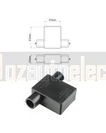 Ionnic SY2915B/100 17.5mm Cable, Double Cable Entry - Black Battery Terminal Insulator (Pack QTY 100) 