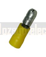 Quikcrimp QKC56 2.5 - 6.0mm² Male Bullet Pre-Insulated Terminal,  Yellow 100 Pack