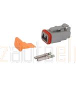 Deutsch DT Series 2 Way Plug Connector Kit with Green Band Contacts