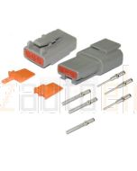 Deutsch DTM3-1/10 Series 3 way Connector kit with Solid terminals (10 pack)
