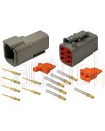 Deutsch DTM6-2/10 DTM Series 6 way Connector Kit with Purple Band Terminals (10 pack)