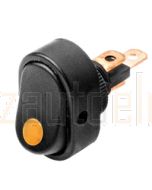 Hella Compact Off-On Rocker Switch - Amber Illuminated, 12V (4476)