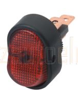 Hella Compact On-Off Rocker Switch - Red Illuminated, 12V (4474)